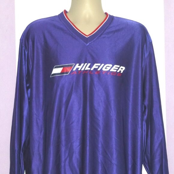 Vintage Tommy Hilfiger Athletics Men's Sweatshirt Size: Large Blue PLEASE READ - Picture 1 of 7